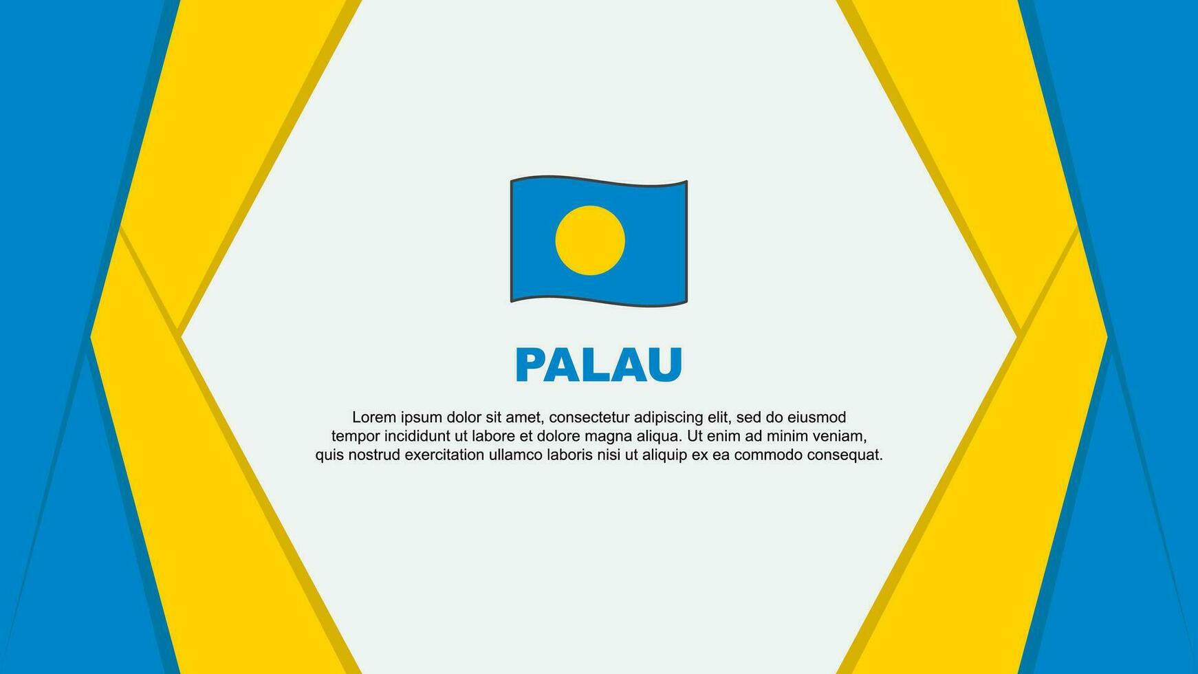 Palau bandeira abstrato fundo Projeto modelo. Palau independência dia bandeira desenho animado vetor ilustração. Palau fundo