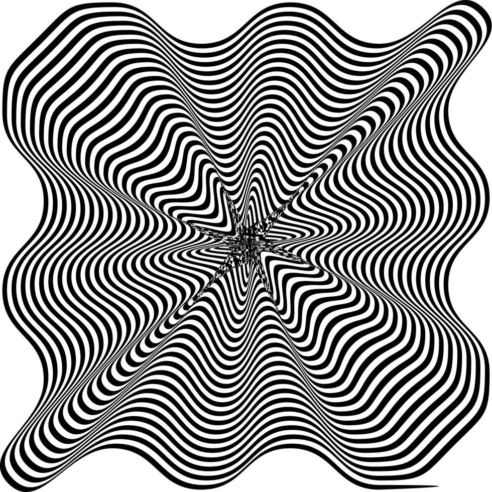 fundo hipnótico preto e branco. ilustração vetorial. vetor