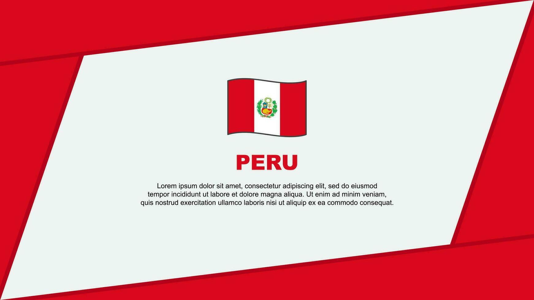 Peru bandeira abstrato fundo Projeto modelo. Peru independência dia bandeira desenho animado vetor ilustração. bandeira