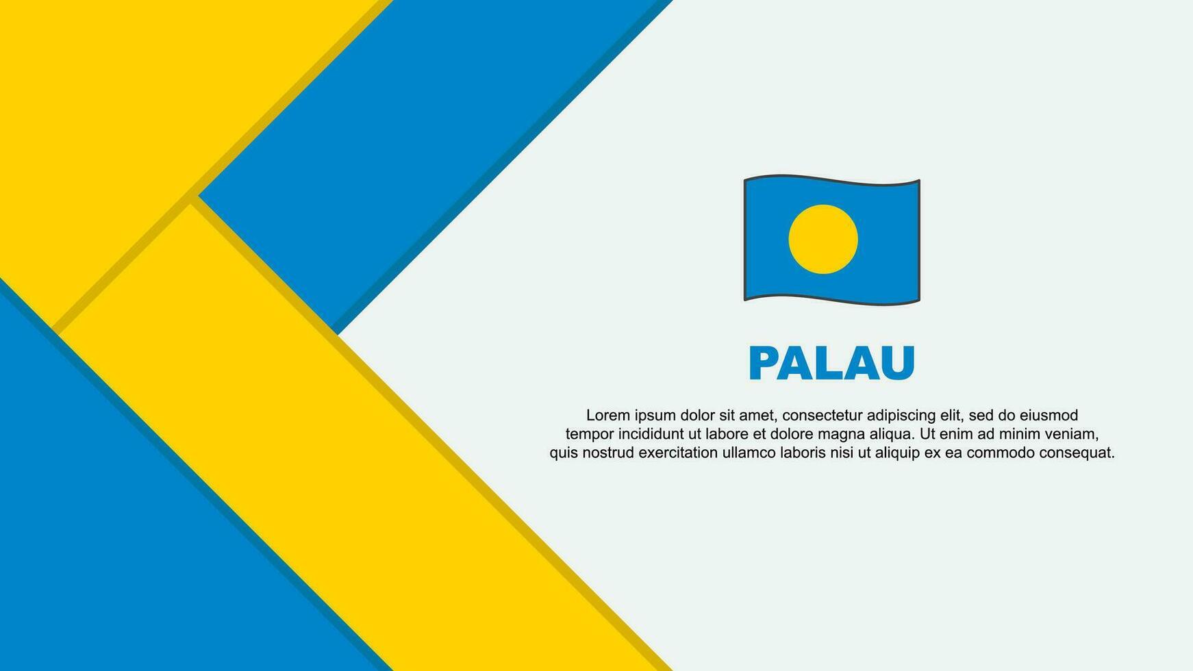 Palau bandeira abstrato fundo Projeto modelo. Palau independência dia bandeira desenho animado vetor ilustração. Palau ilustração