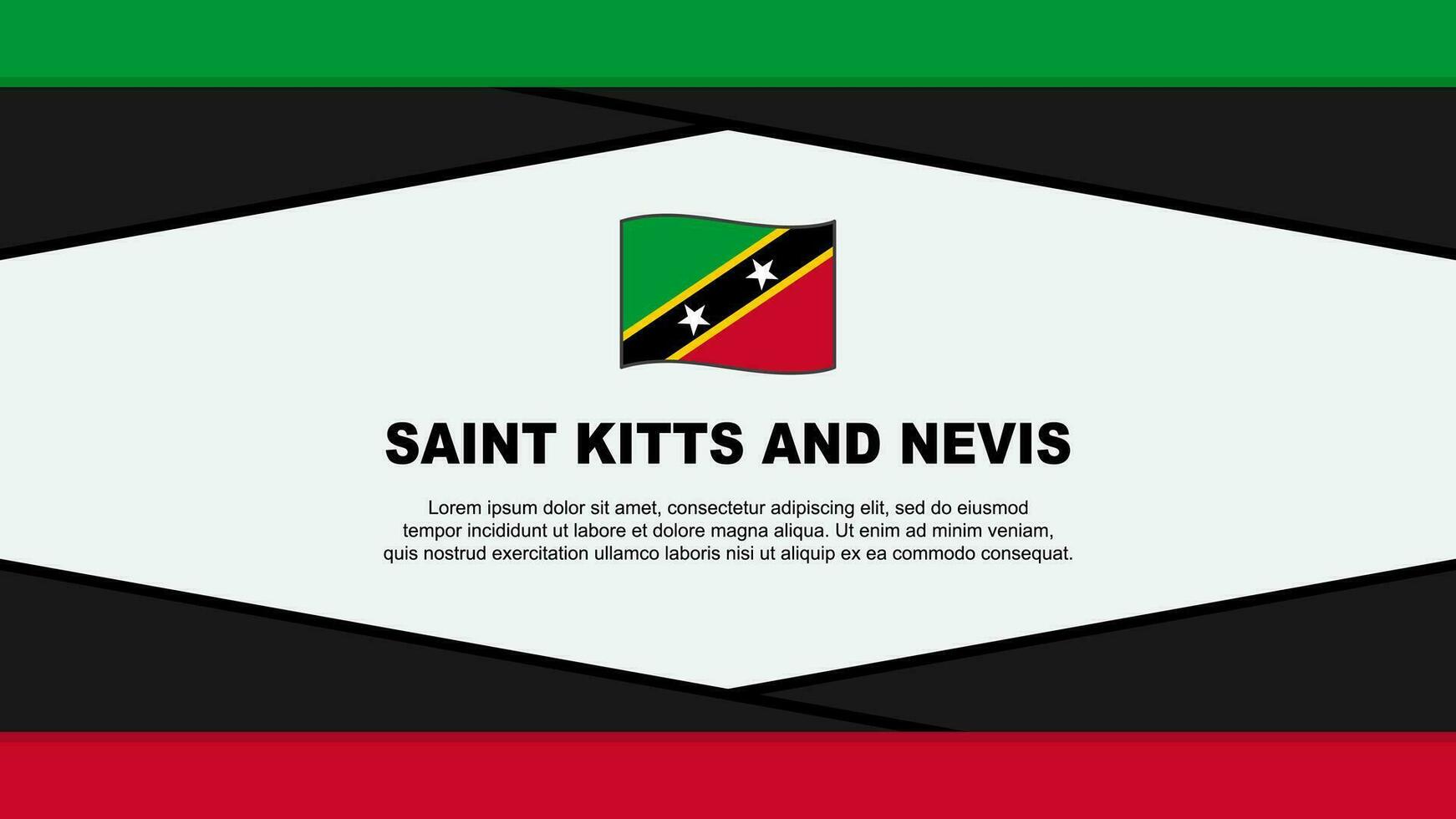 santo kitts e nevis bandeira abstrato fundo Projeto modelo. santo kitts e nevis independência dia bandeira desenho animado vetor ilustração. vetor