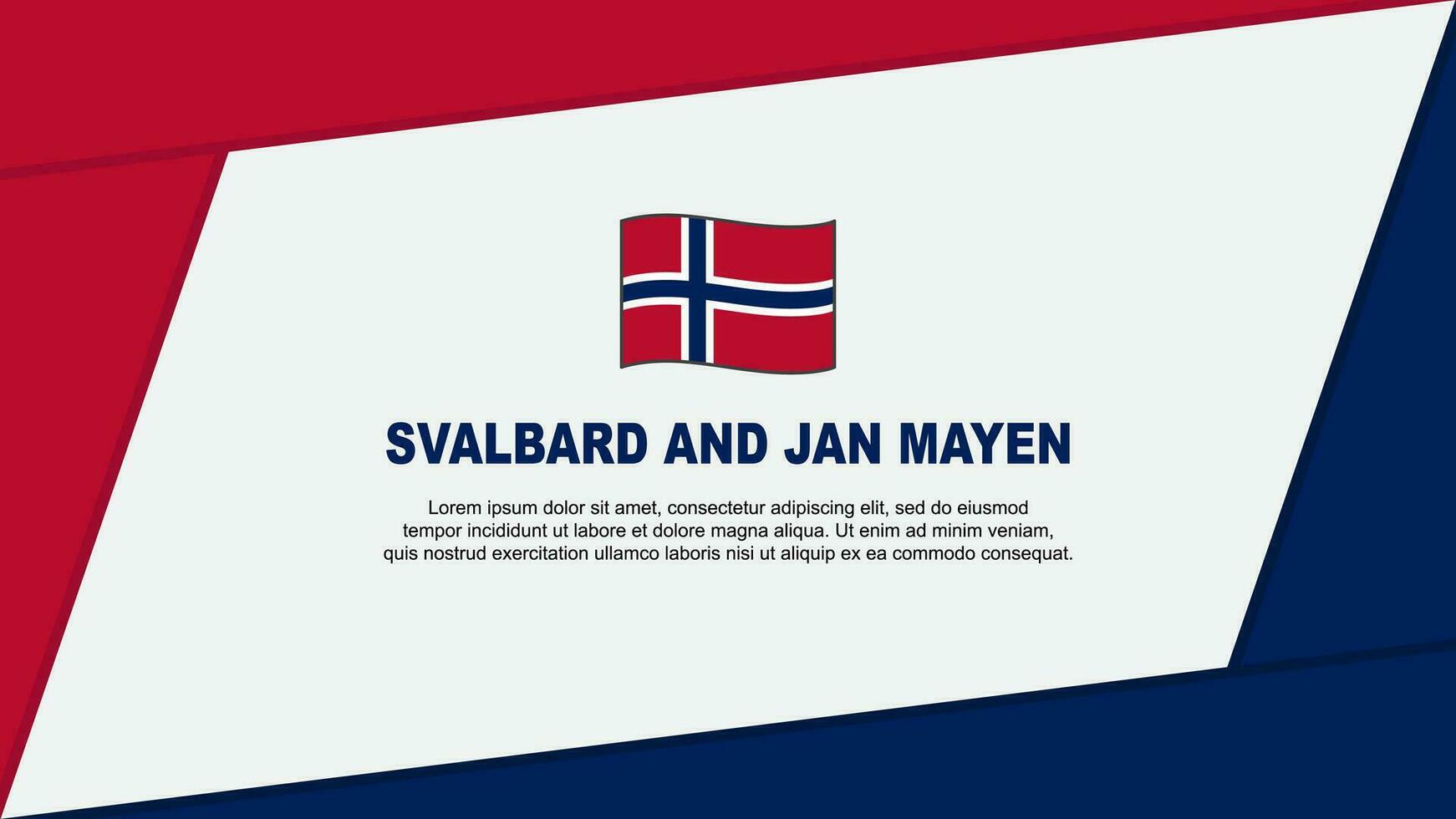 Svalbard e jan maio bandeira abstrato fundo Projeto modelo. Svalbard e jan maio independência dia bandeira desenho animado vetor ilustração. Svalbard e jan maio desenho animado