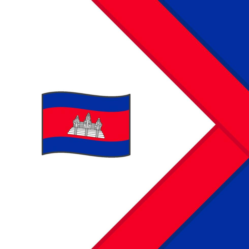 Camboja bandeira abstrato fundo Projeto modelo. Camboja independência dia bandeira social meios de comunicação publicar. Camboja desenho animado vetor