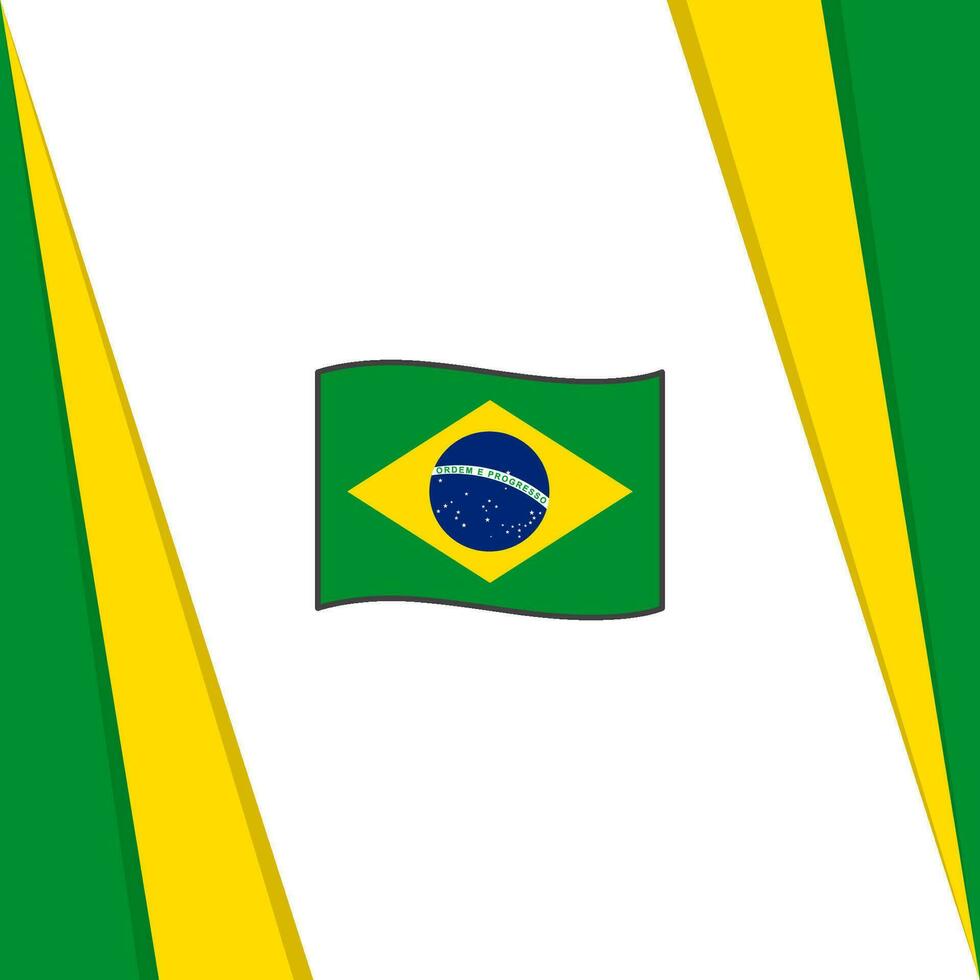 Brasil bandeira abstrato fundo Projeto modelo. Brasil independência dia bandeira social meios de comunicação publicar. Brasil independência dia vetor