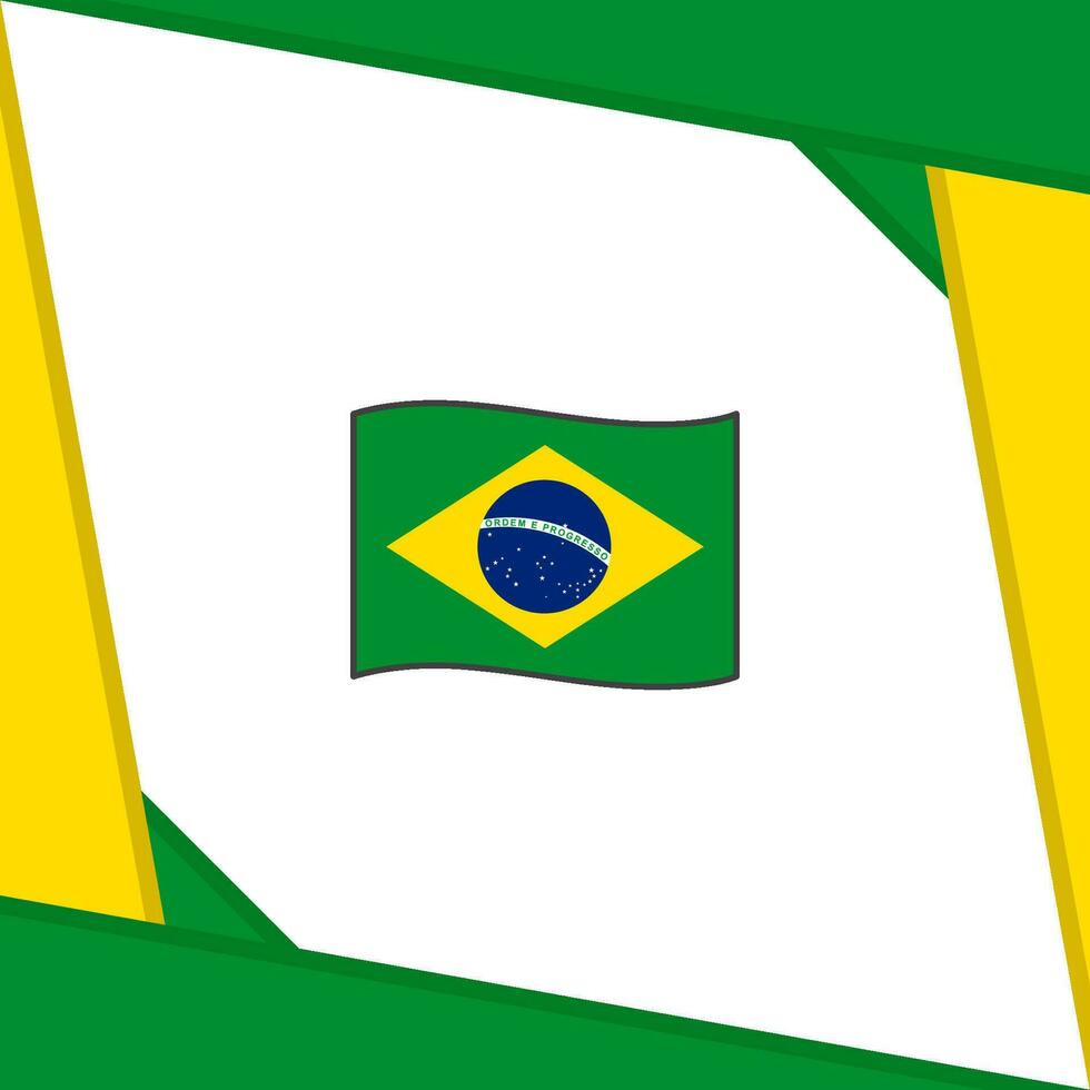 Brasil bandeira abstrato fundo Projeto modelo. Brasil independência dia bandeira social meios de comunicação publicar. Brasil modelo vetor