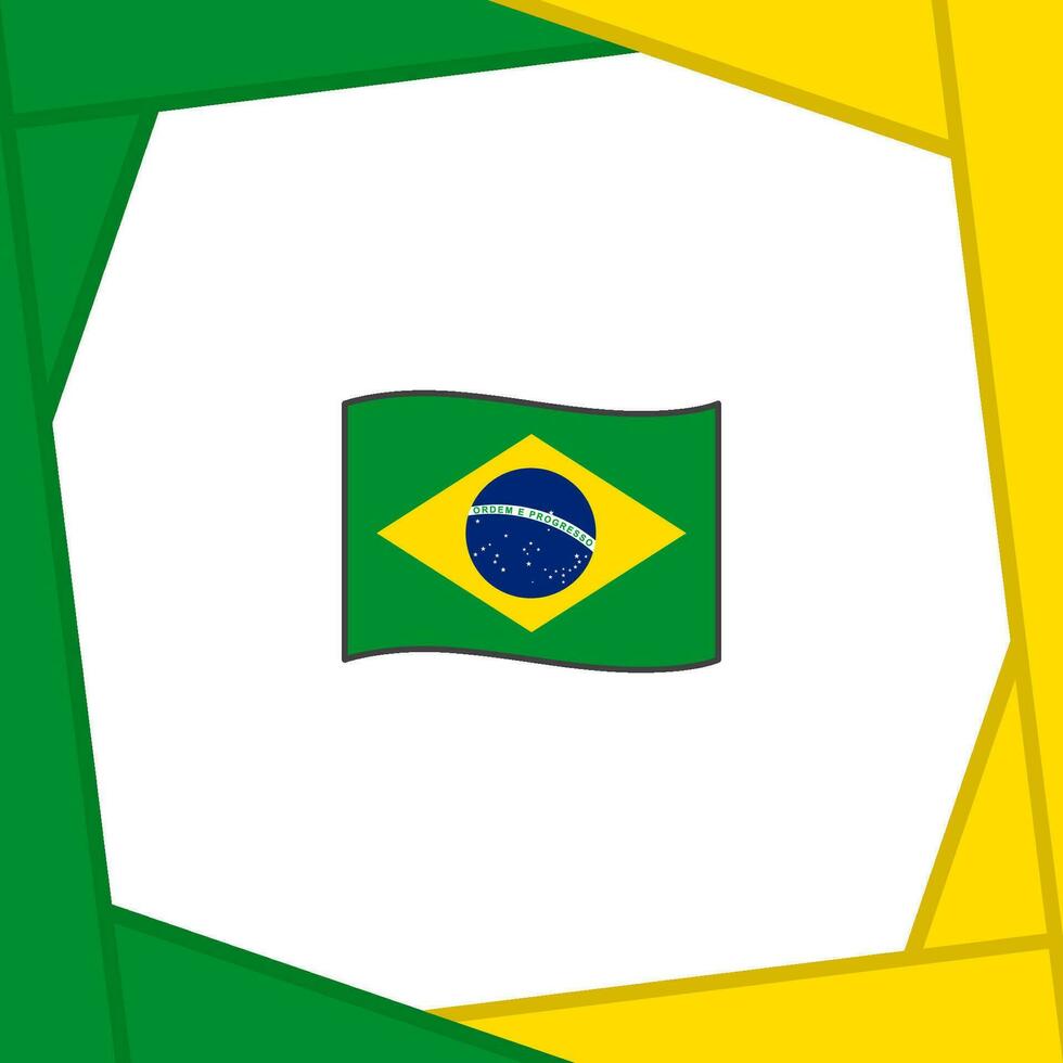 Brasil bandeira abstrato fundo Projeto modelo. Brasil independência dia bandeira social meios de comunicação publicar. Brasil desenho animado vetor