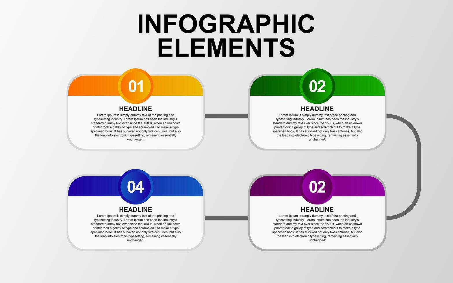 infográfico elemento Projeto com 4 colorida passos para apresentação e negócios. infográfico planejamento Projeto para apresentações. vetor