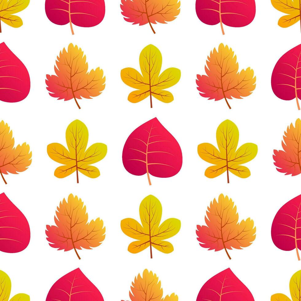 fundo sem emenda de outono com folhas coloridas de bordo. design para cartazes de outono, papéis de embrulho e decorações de férias. ilustração vetorial vetor