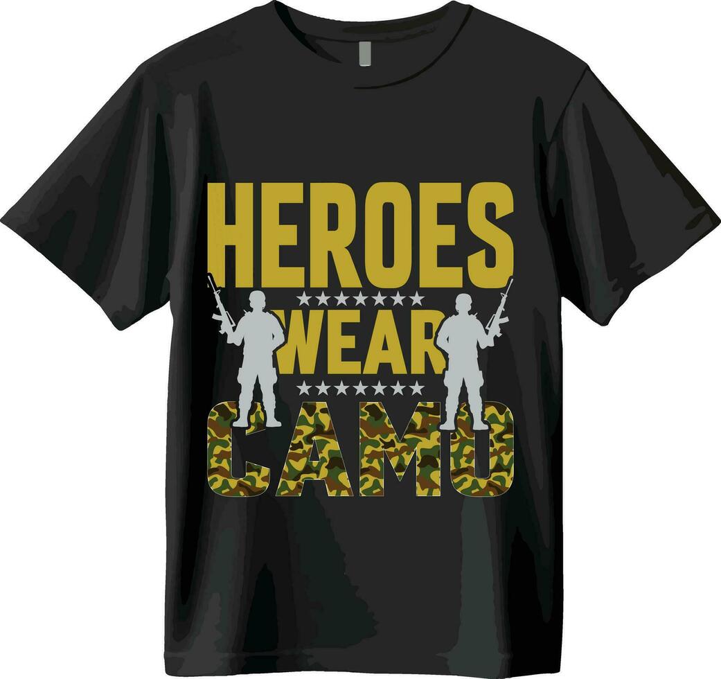 honrando veteranos uma patriótico camiseta para vestem com orgulho vetor