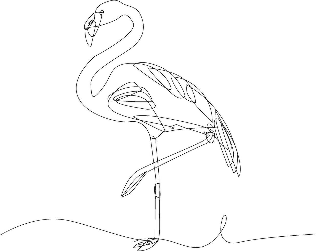 vetor flamenco ou flamingo linha arte