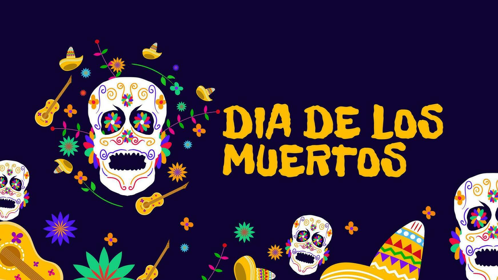 dia de los muertos poster. dia do a morto é célebre cada ano em novembro 2 dentro México. vetor ilustração