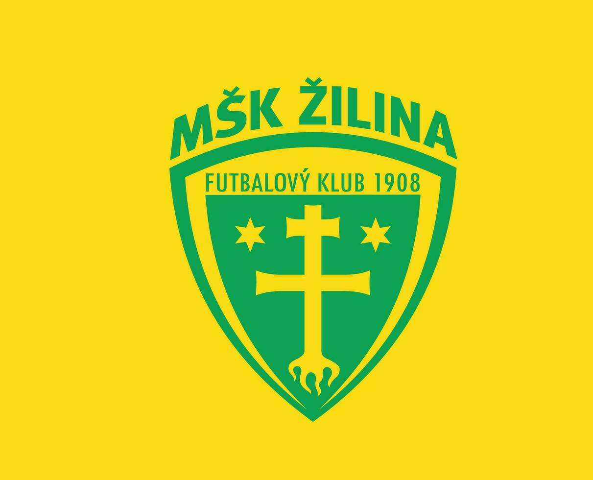 zilina clube logotipo símbolo Eslováquia liga futebol abstrato Projeto vetor ilustração com amarelo fundo