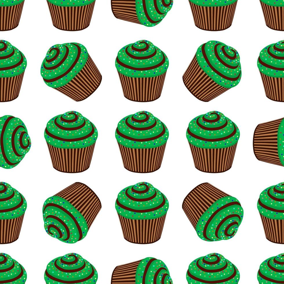 feriado irlandês dia de São Patrício, muffins verdes perfeitos vetor