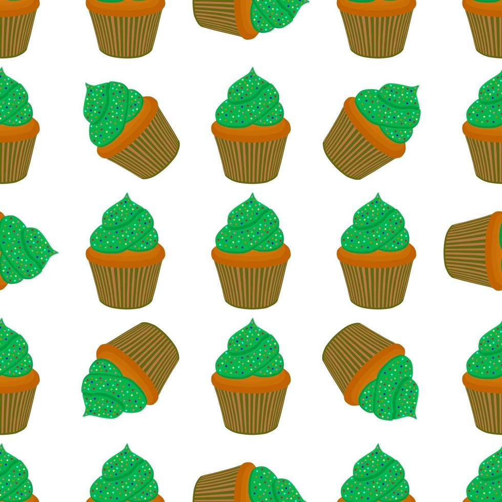 feriado irlandês dia de São Patrício, muffins verdes perfeitos vetor