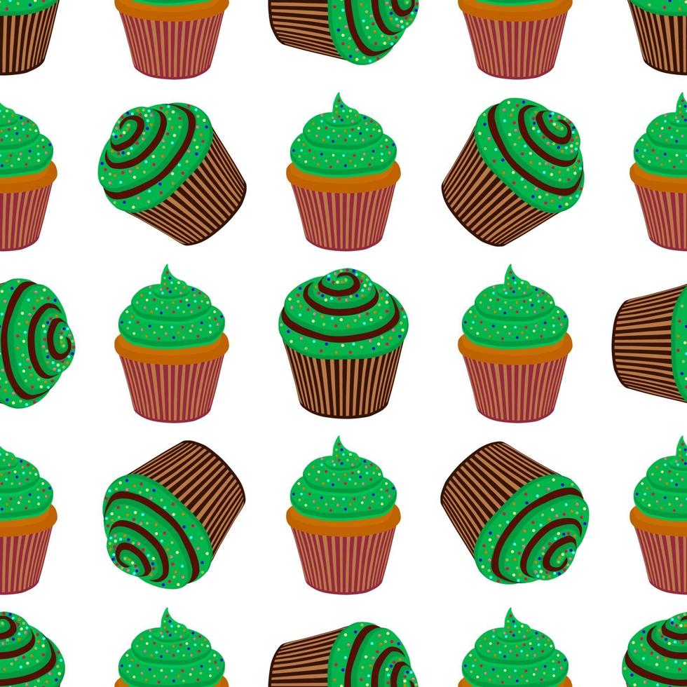 feriado irlandês dia de São Patrício, muffins verdes perfeitos vetor