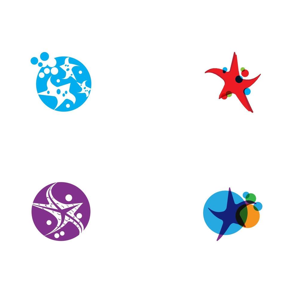 definir modelo de logotipo de peixe estrela vetor