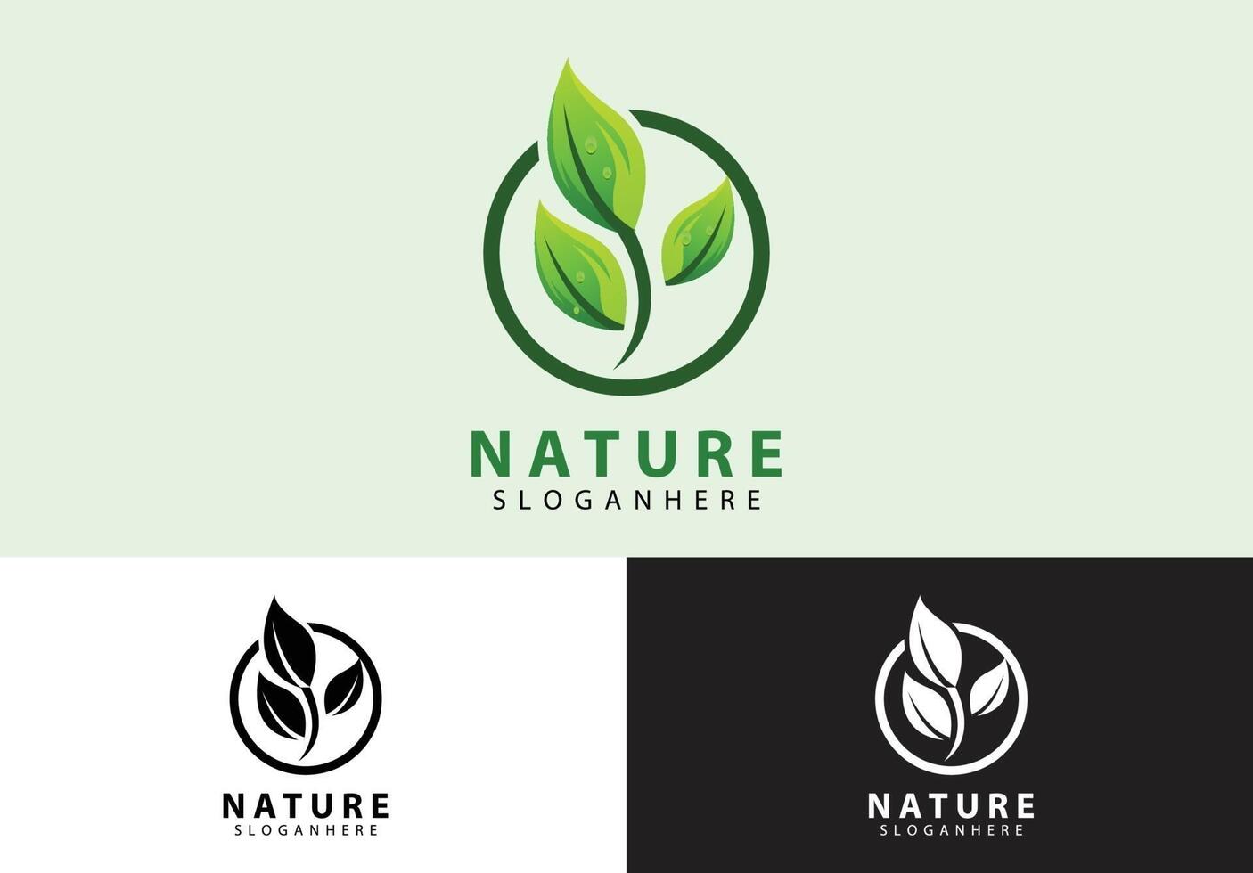 conceito de logotipo da natureza da folha vetor