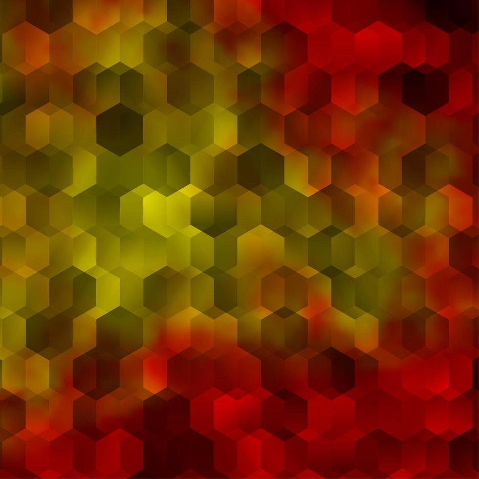 layout de vetor laranja claro com formas hexagonais.