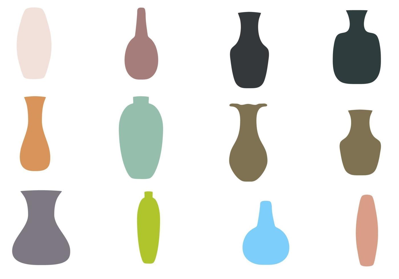 conjunto abstrato de vasos desenhados à mão vetor