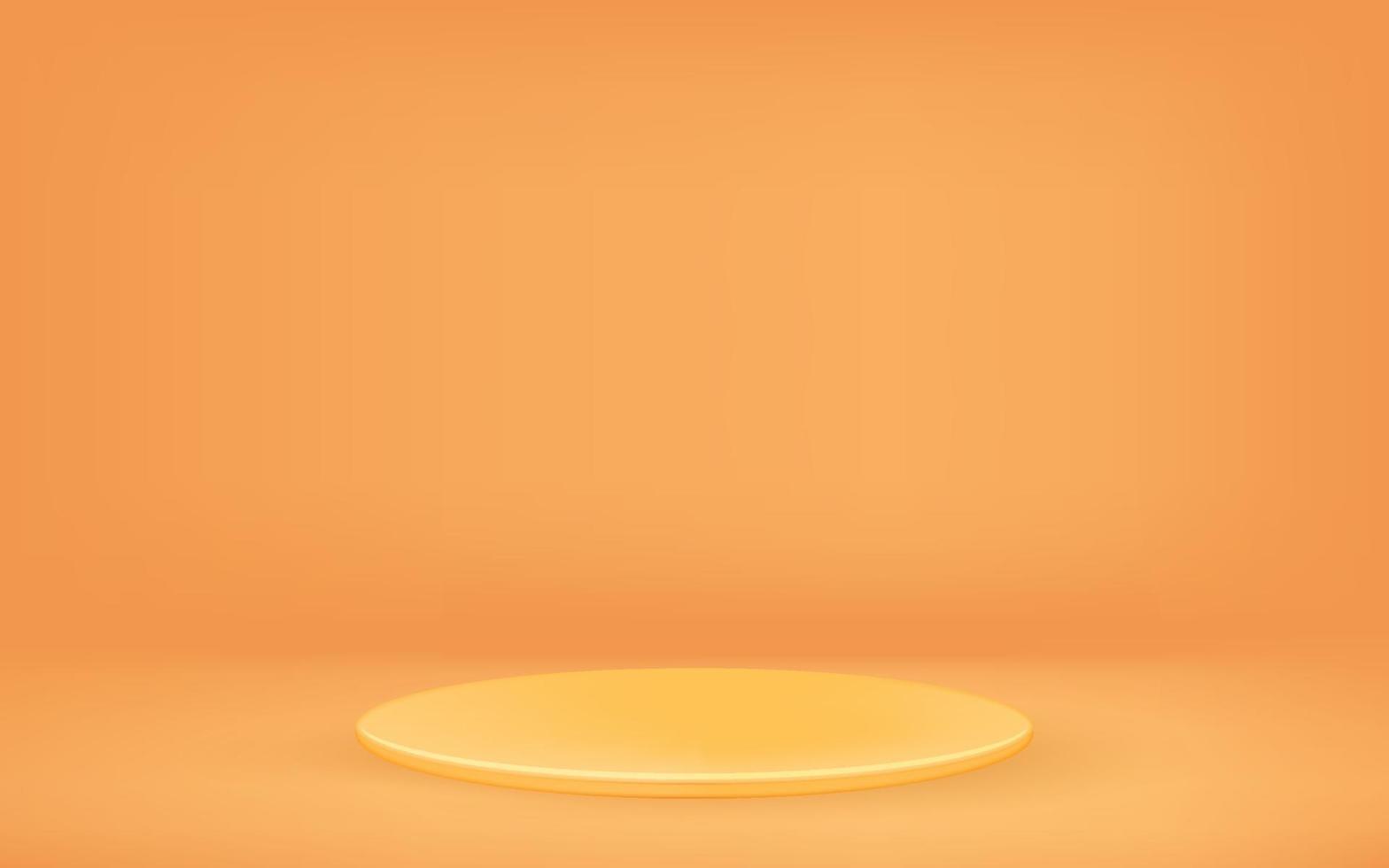 fundo laranja com pedestal. ilustração vetorial vetor