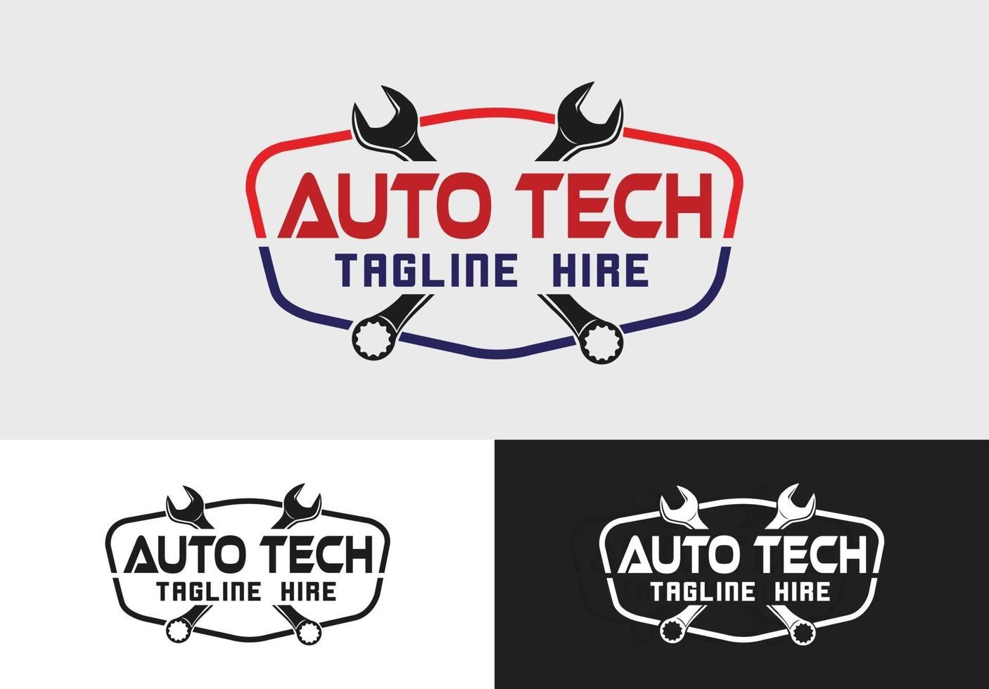 conceito de logotipo de serviço e reparo automotivo vetor