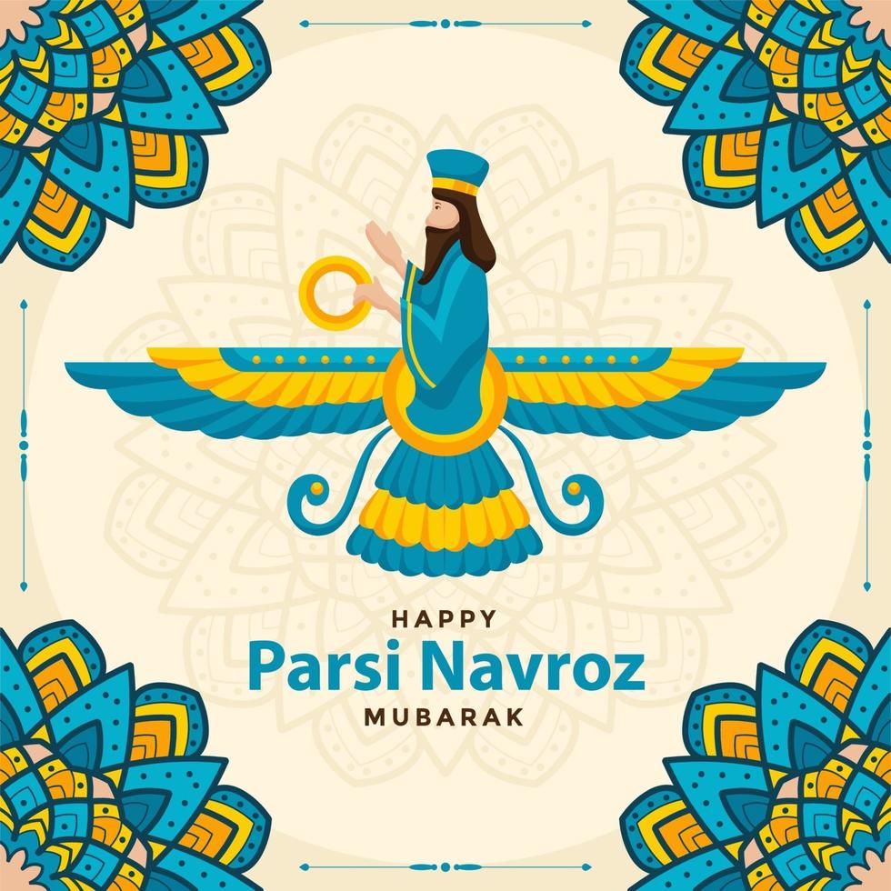 conceito parsi navroz mubarak vetor