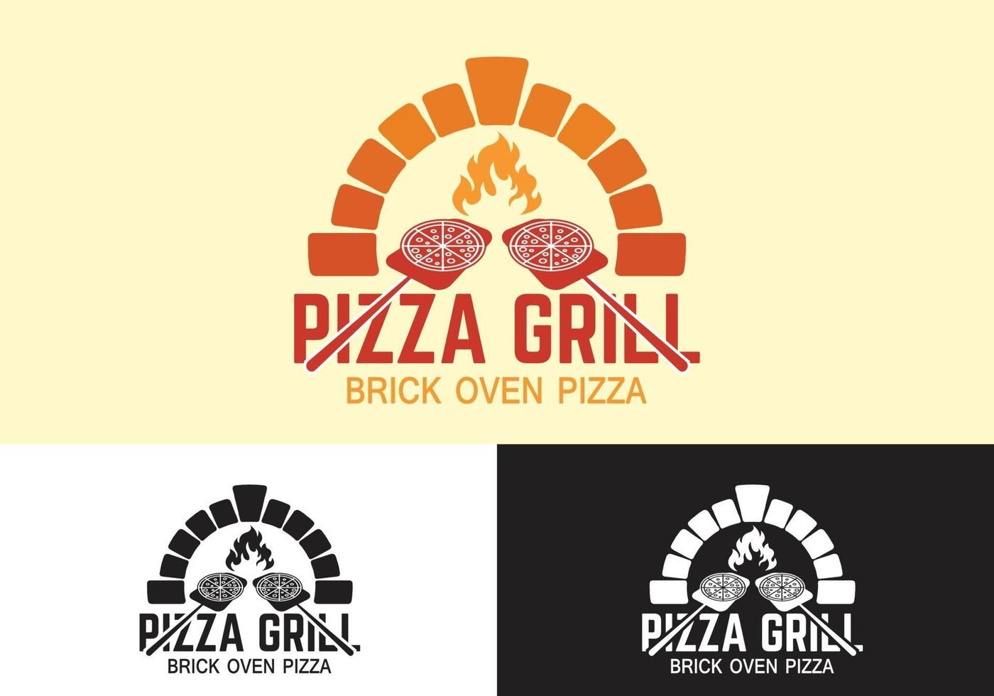 conceito de logotipo de restaurante pizza food truck vetor