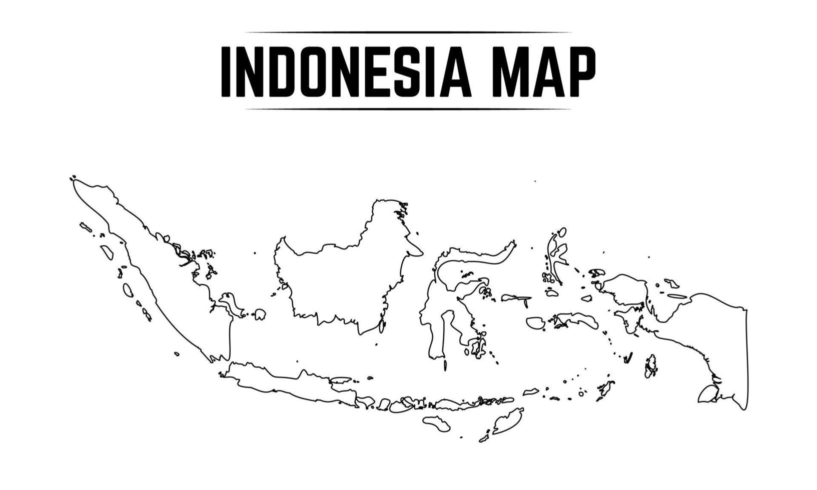 delinear mapa simples da Indonésia vetor