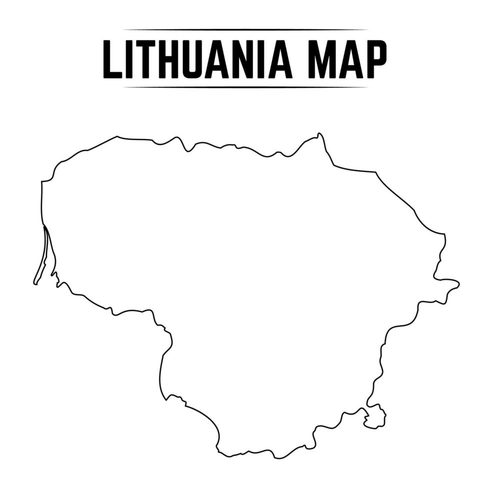 delinear mapa simples da Lituânia vetor