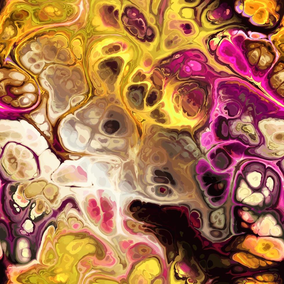 fractal fluido ouro rosa mármore vetor