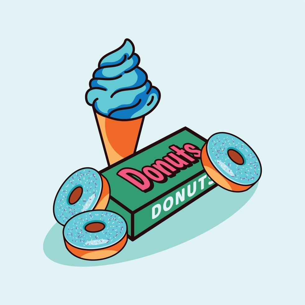 ícone de donuts de sorvete estilo moderno vetor