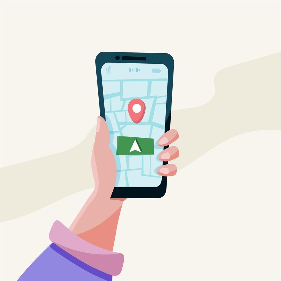 app rastreador de localização e navegação gps móvel concept.location vetor