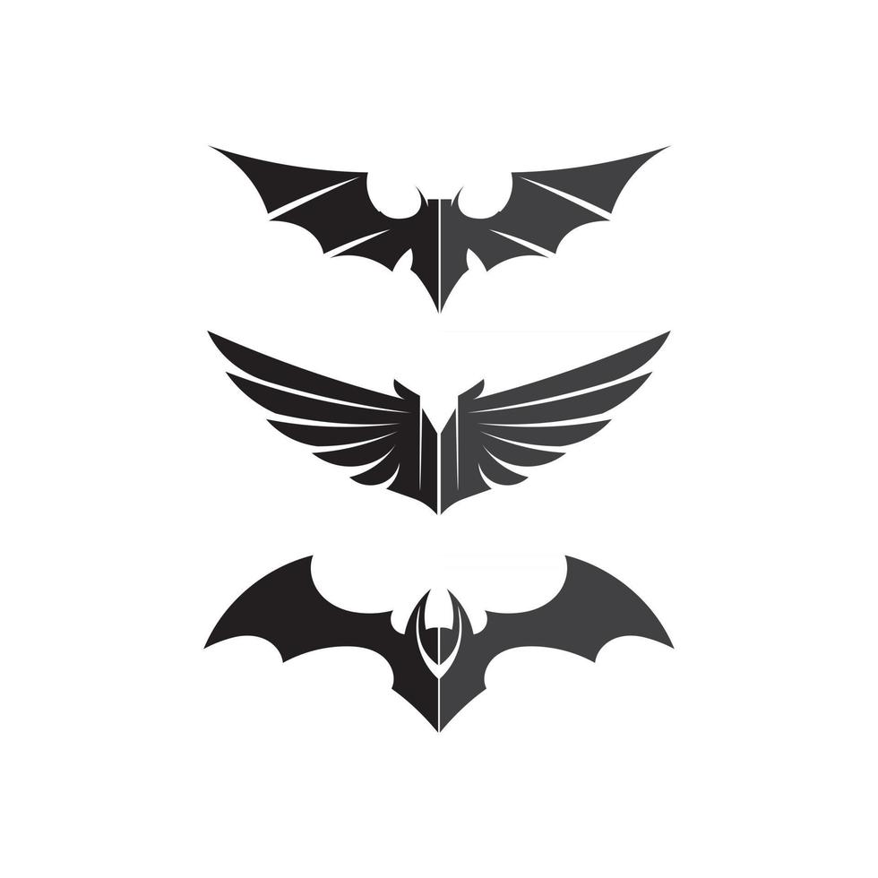 modelo de logotipo de asas de morcego vetor ícone design de logotipo
