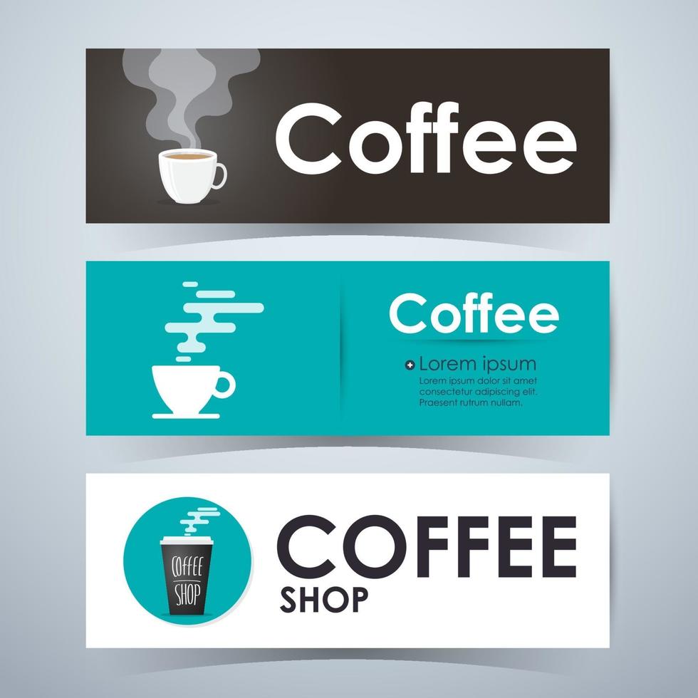 banners de café. site de layout de modelo. ilustração vetorial vetor