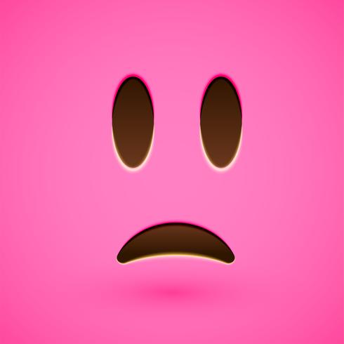 Rosto sorridente emoticon realista rosa, ilustração vetorial vetor