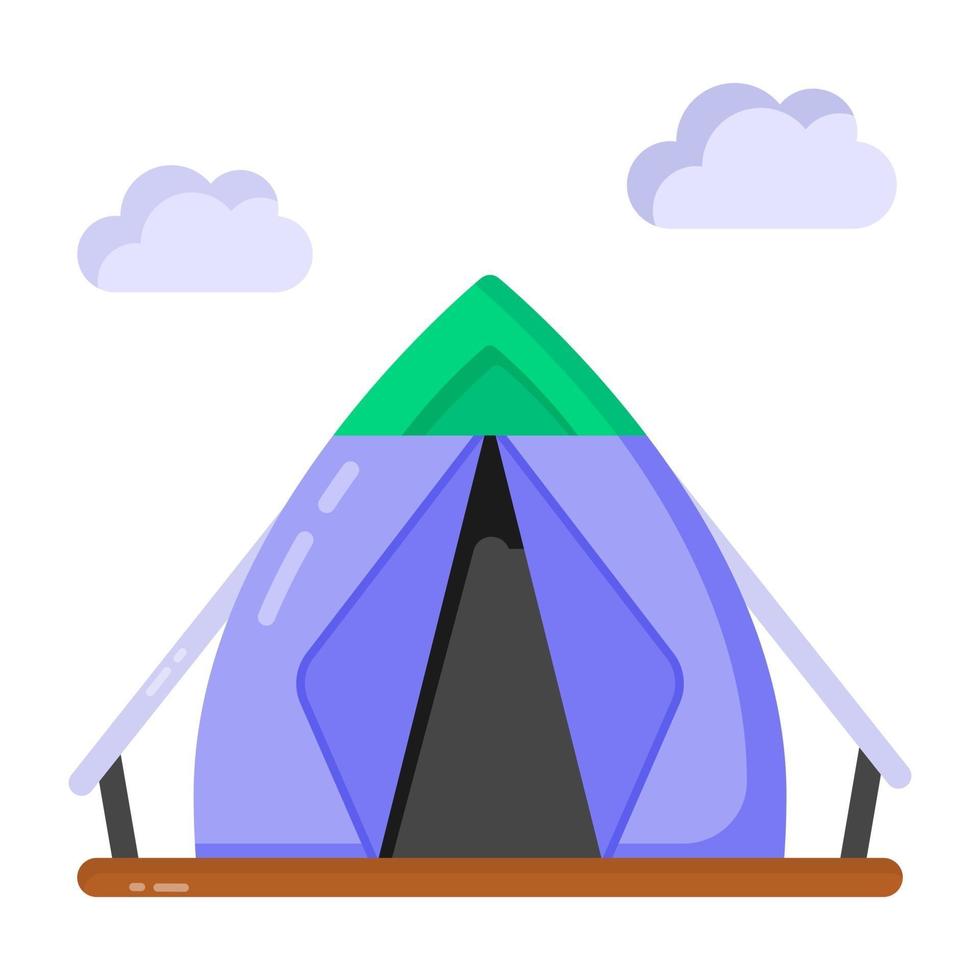 acampamento e tenda vetor