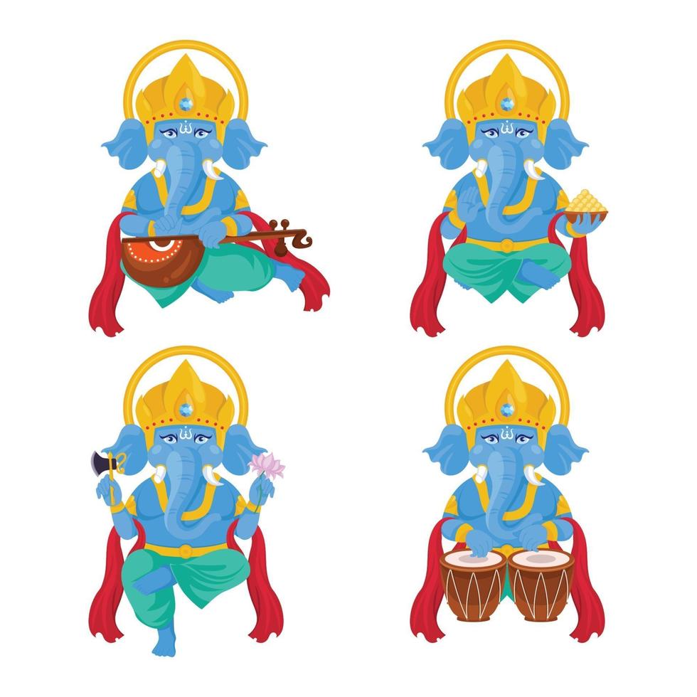 conjunto de personagem ganesh vetor