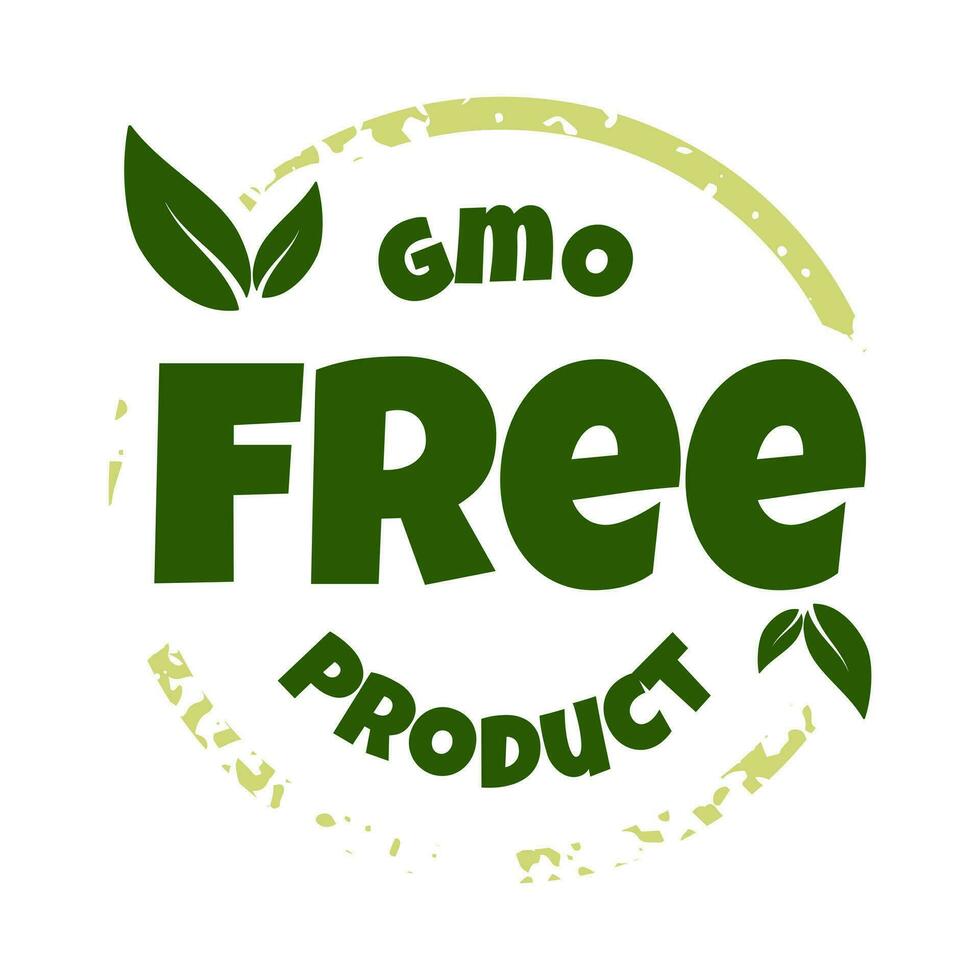 cru, saudável Comida distintivo, tag para cafeteria, restaurantes e embalagem. OGM livre produtos. arredondado vetor