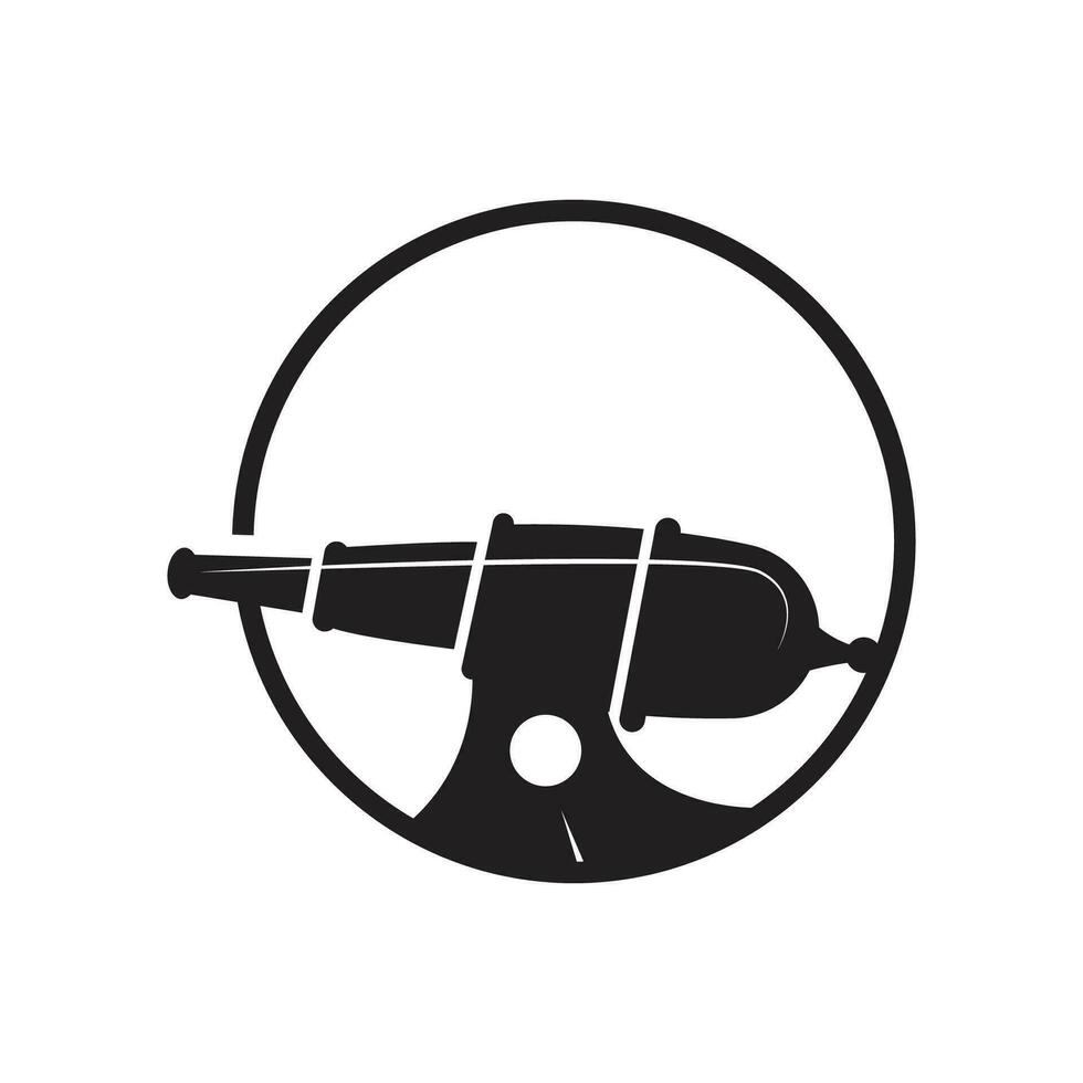 cânone logotipo, vetor guerra arma exército artilharia, ícone Projeto