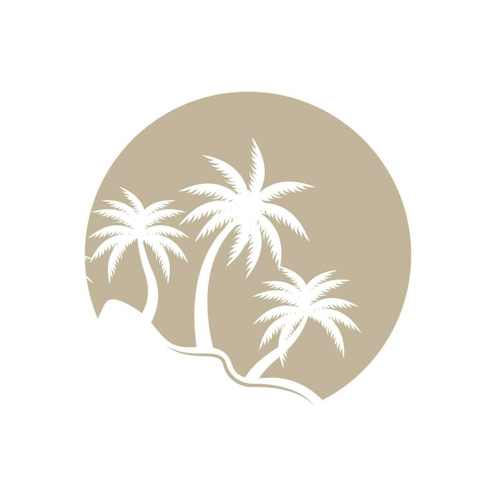 coco árvore logotipo projeto, de praia plantar vetor, Palma árvore verão, ilustração modelo vetor