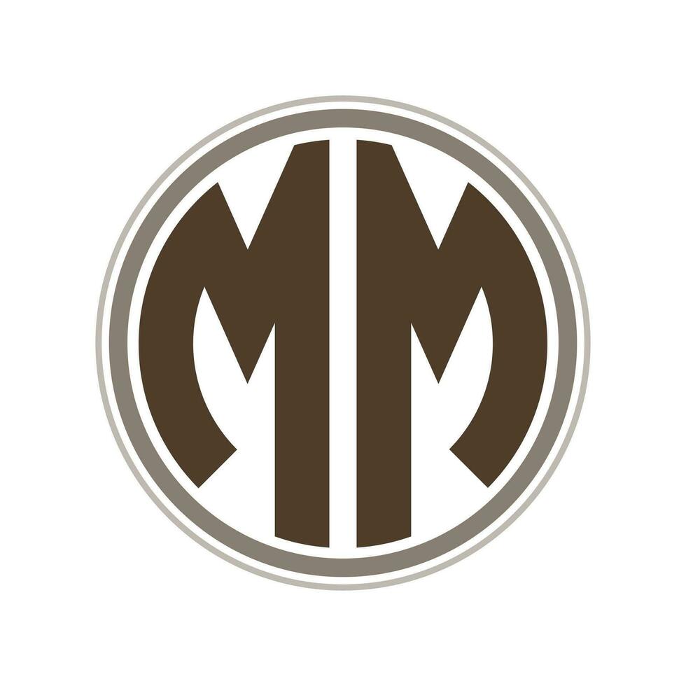 monograma círculo logotipo fita estilo Projeto modelo. milímetros inicial carta. vetor