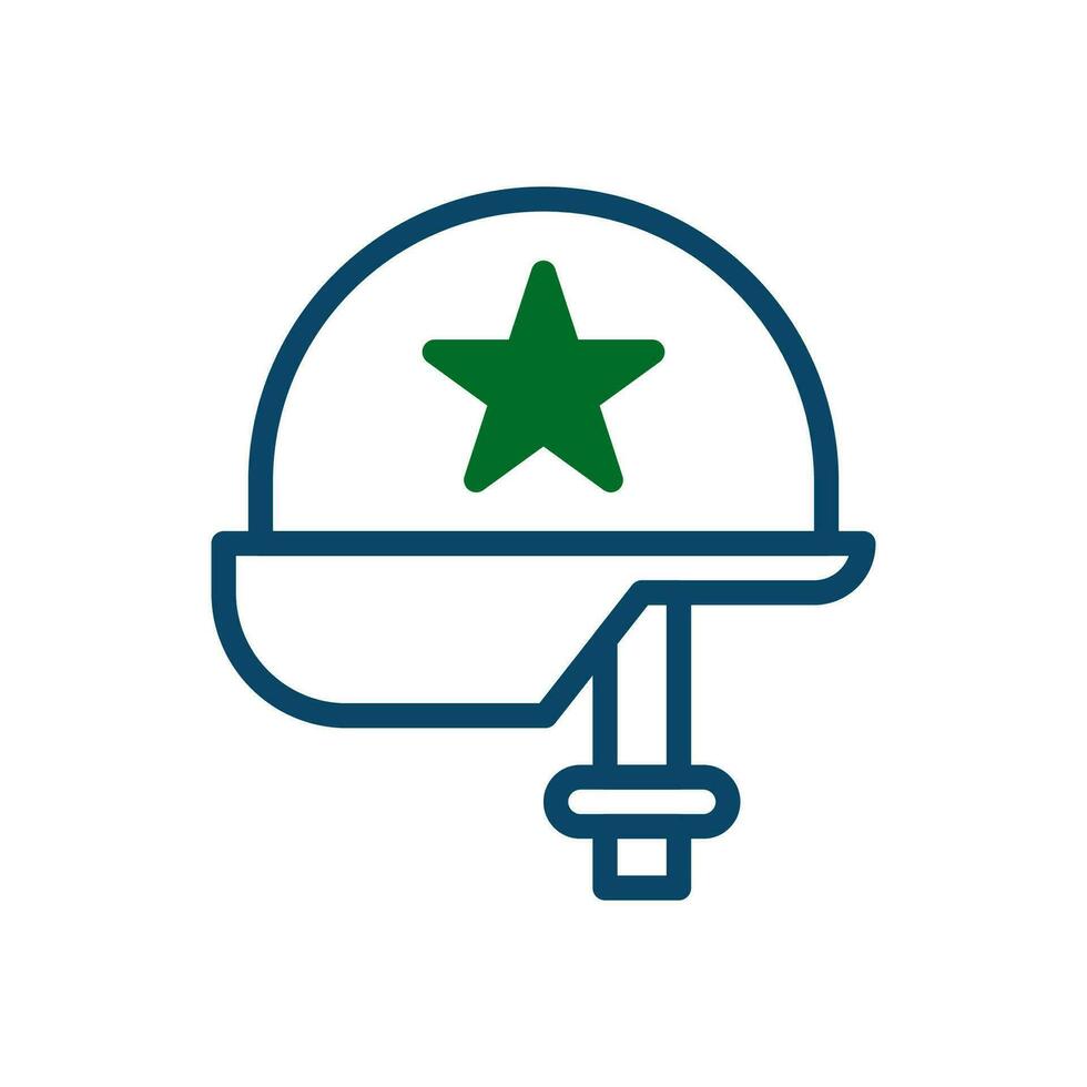capacete ícone marinha verde ícone marinha verde cor militares símbolo perfeito. vetor