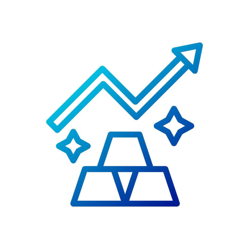 ouro ícone gradiente azul o negócio símbolo ilustração. vetor