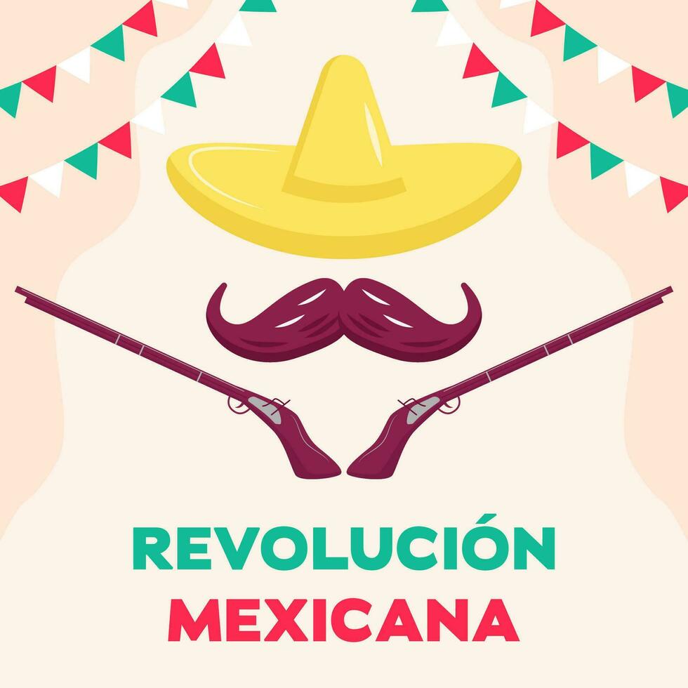 revolução mexicana ilustração Projeto vetor conceito