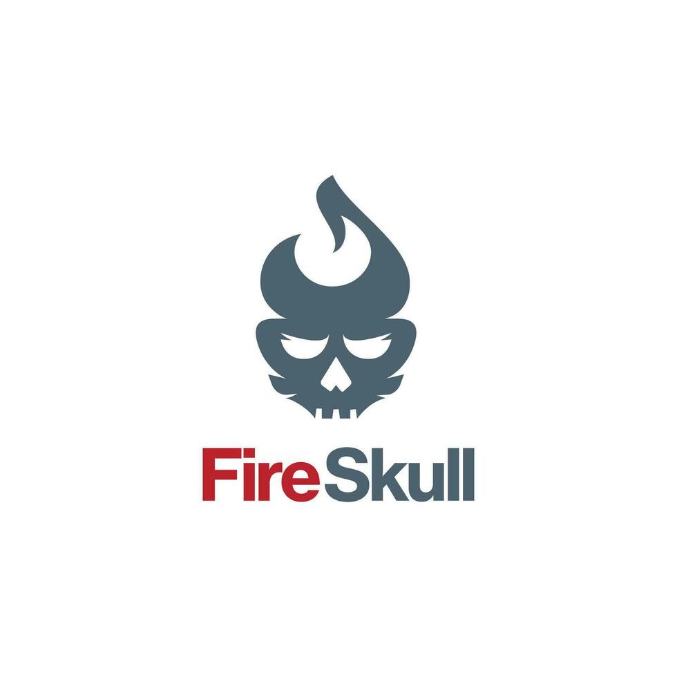 crânio logotipo fogo crânio logotipo esqueleto cabeça logotipo vetor