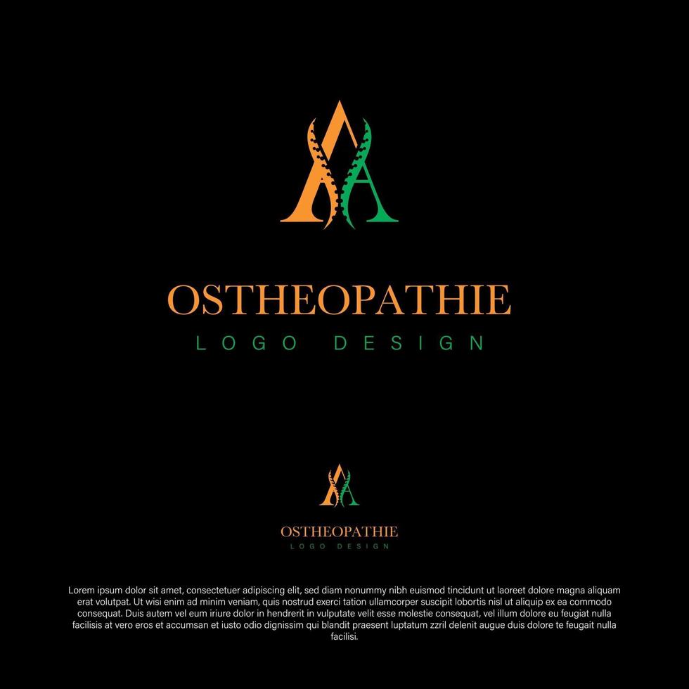 design de logotipo ostheopathie vetor