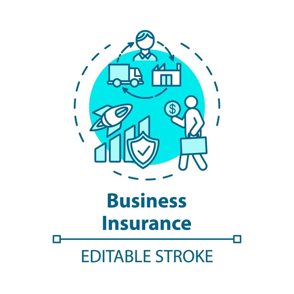 ícone do conceito de seguro empresarial vetor