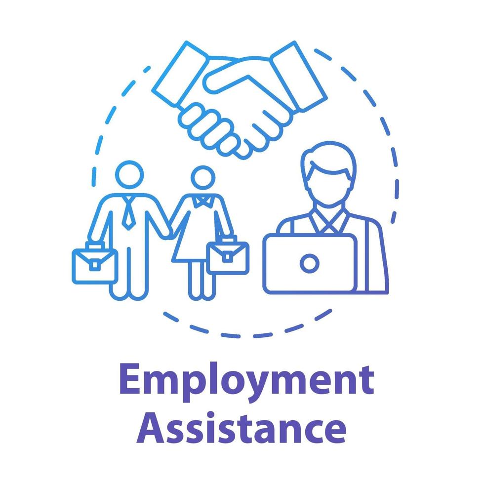 ícone do conceito de assistência ao emprego vetor