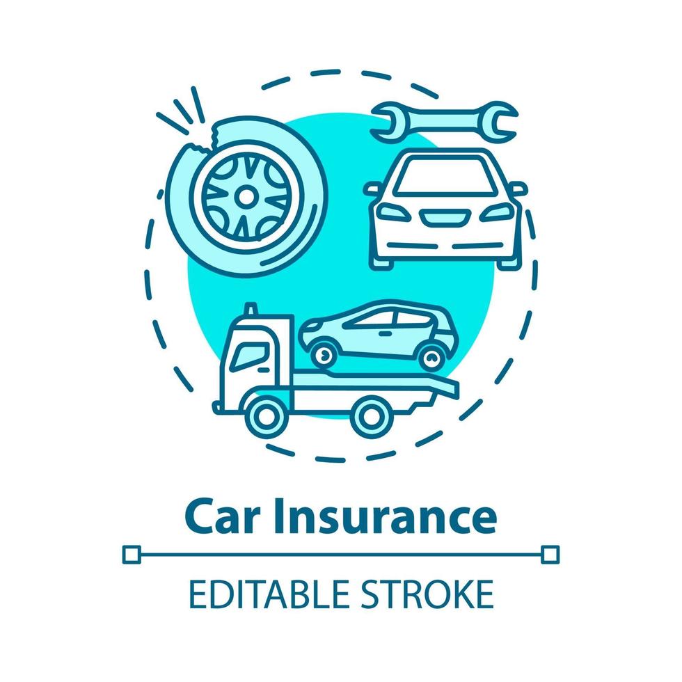 ícone de conceito de seguro de carro vetor