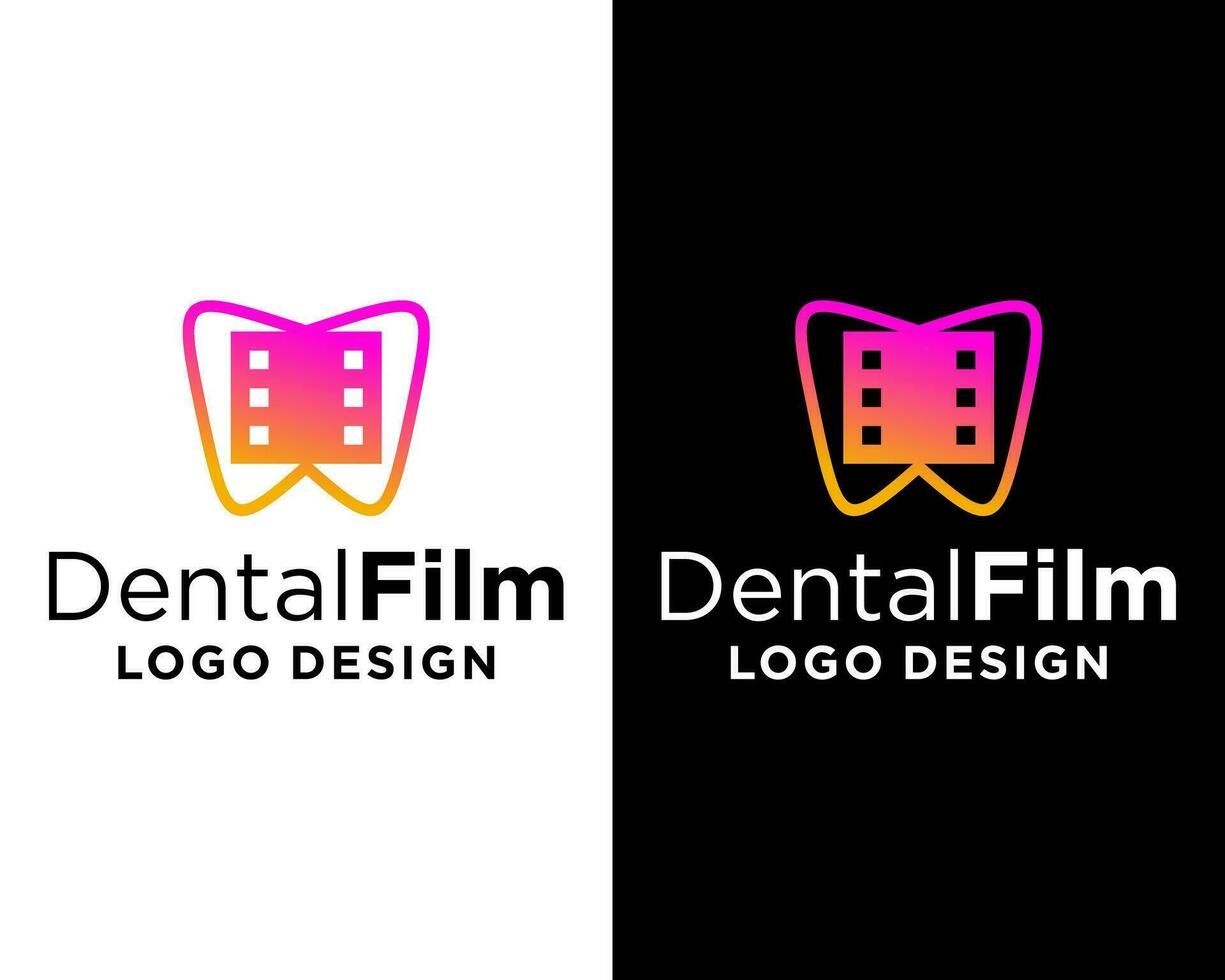 dente dental dentista filme vídeo jogar logotipo Projeto. vetor